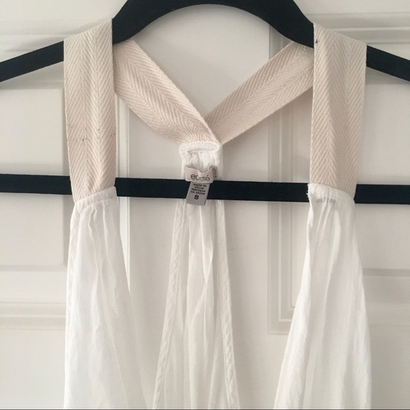 UO Ecote Lumi Twisted Surplice White Tank Top - Picture 8 of 16